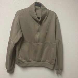 Woman’s Taupe Half-Zip Sweater